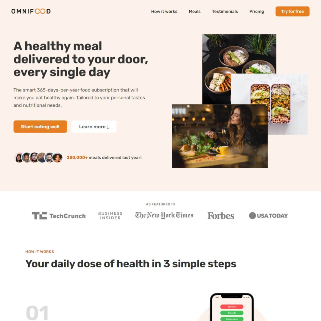 Screenshot of Omnifood project